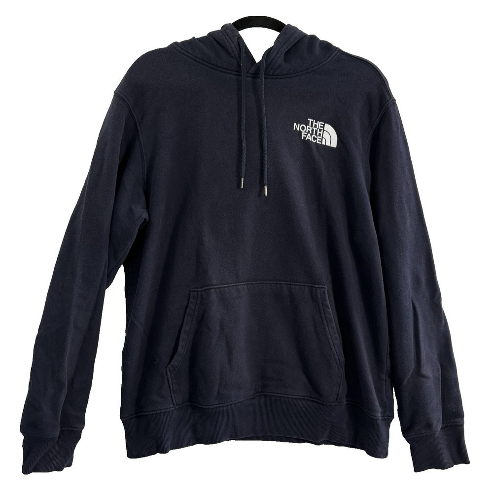 THE NORTH FACE Men Pullover Long Sleeve Sweatshirt Hoodie Sz M Dark Blue 8a-12